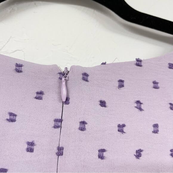 Clover & Sloane Purple Swiss Dot Cottage Core Ruffled Mini Dress Womens 22 Girly - Picture 5 of 10